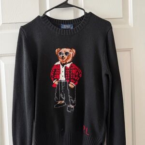 Polo by Ralph Lauren Black Sweater with Bear Design